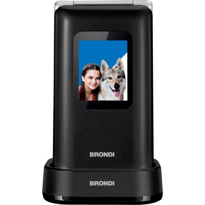 BRONDI AMICO PREZIOSO NERO, BLU, VIOLA – CELLULARE PER ANZIANI CON TASTI GRANDI, BASE DI RICARICA E TASTO SOS | TECNOSOLUZIONISHOP