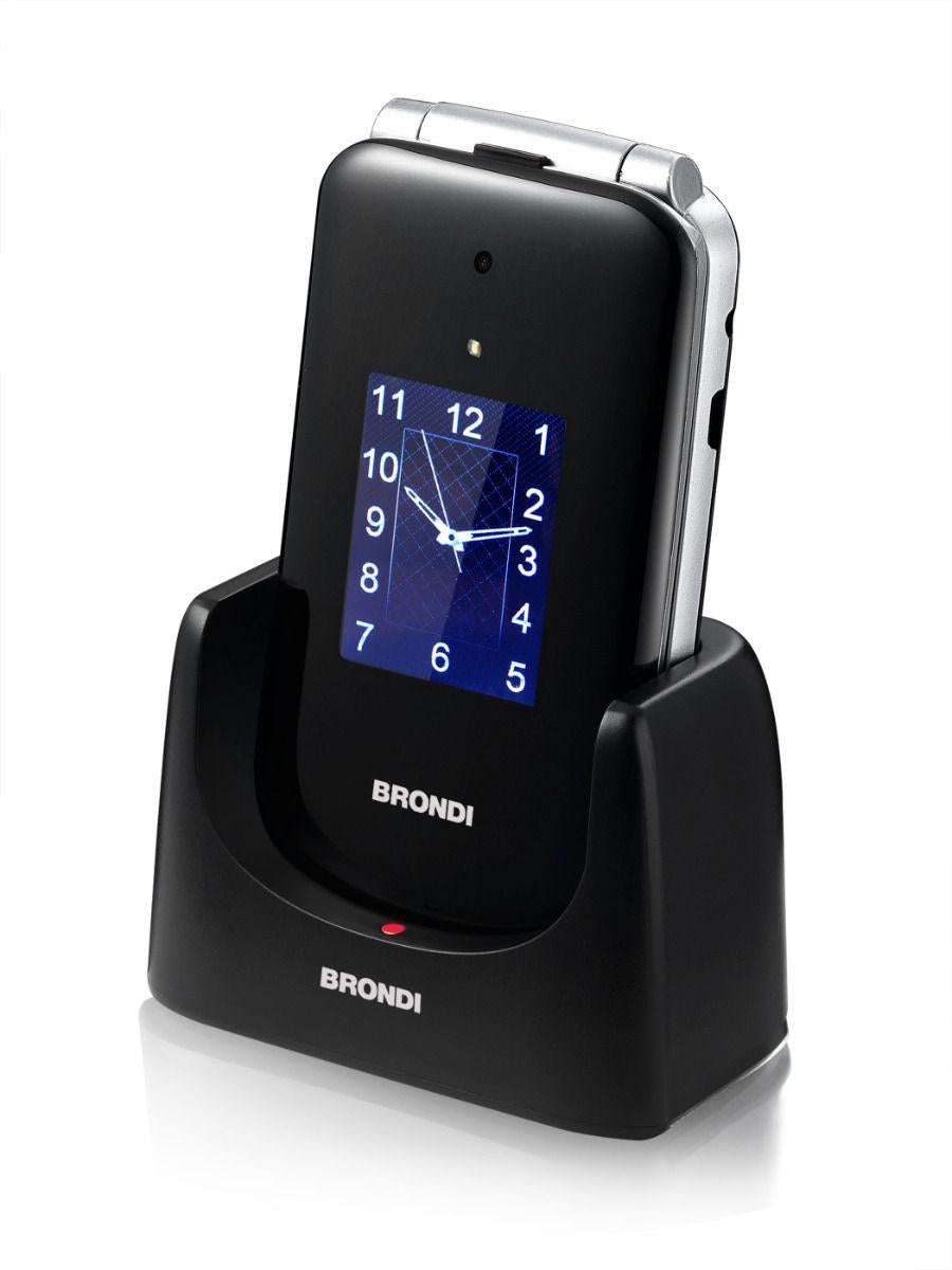 BRONDI AMICO SUPERVOICE NERO/SILVER – CELLULARE PER ANZIANI CON TASTI GRANDI, BASETTA DI RICARICA E TASTO SOS | TECNOSOLUZIONISHOP