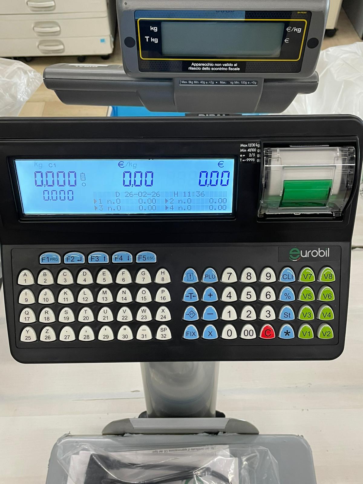 BILANCIA EUROBILL ALEX INOX PROFESSIONALE – BILANCIA COMMERCIALE PER NEGOZI E MERCATI, COLLEGABILE A REGISTRATORI TELEMATICI, CON BATTERIA A LUNGA DURATA